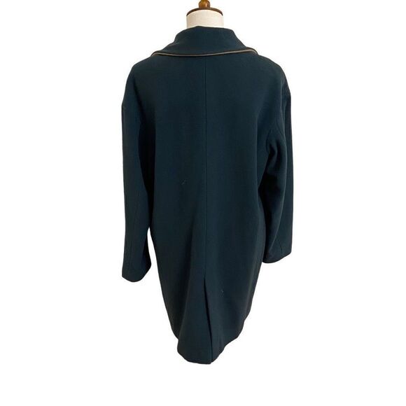 Rebecca Minkoff Virgin Wool Blend Teal Green Mid Length Peacoat Large - Picture 2 of 5